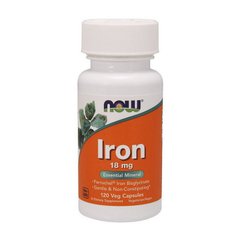 Залізо (заліза амінокислотний хелат 90 мг) Now Foods Iron 18 mg (120 veg caps)