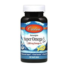 Норвежский рыбий жир Омега-3 Carlson Labs Norwegian Super Omega 3 1200 mg Omega-3s (50 soft gels)