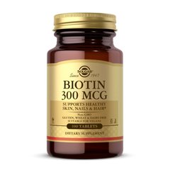 Биотин (витамин В7) Solgar Biotin 300 mcg (100 tab)
