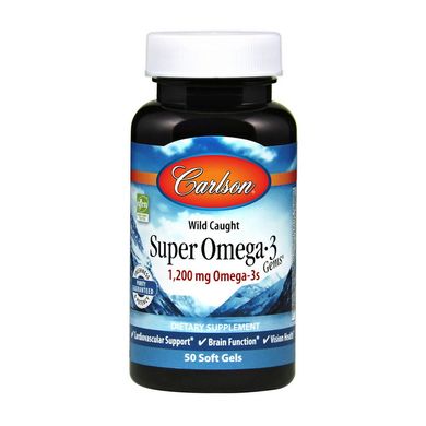Супер Омега 3 Carlson Labs Super Omega 3 1200 mg Omega-3s (50 soft gels)