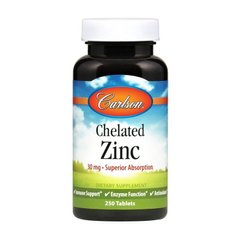 Цинк хелат Carlson Labs Chelated Zinc 30 mg (250 tabs)