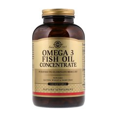 Омега 3 концентрат рыбьего жира Солгар / Solgar Omega 3 Fish Oil Concentrate 240 капсул
