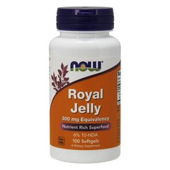 Пчелиное маточное молочко Нау Фудс / Now Foods Royal Jelly 300 mg Eguivalency 100 капсул