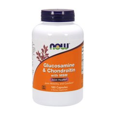 Глюкозамін і хондроїтин з ЧСЧ Now Foods Glucosamine & Chondroitin with MSM (180 caps)