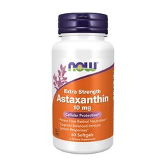 Астаксантин (экстракт Haematococcus pluvialis) 10 мг Now Foods Astaxanthin 10 mg Extra Strength (60 softgels)