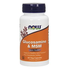 Глюкозамін сульфат і МСМ + хондроїтин сульфат Now Foods Glucosamine & MSM + chondroitin sulfate (60 veg caps)