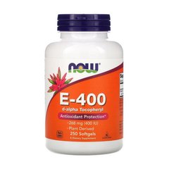 Витамин Е Now Foods E-400 (250 softgels)