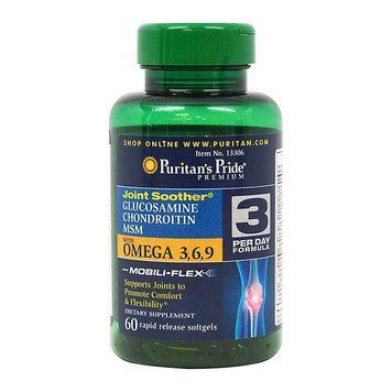 Glucosamine, Chondroitin & MSM with Omega 3,6,9 (60 softgels) Puritan's Pride