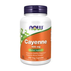 Кайенский перец (Capsicum annuum) (плоды) Now Foods Cayenne 500 mg (250 veg caps)