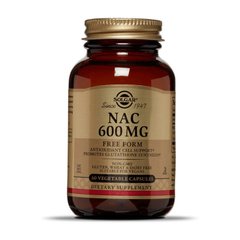 Ацетилцистеин N-ацетил-L-цистеин Solgar NAC 600 mg 60 вег капсул