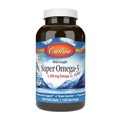 Норвезька риб'ячий жир Супер Омега 3 Carlson Labs Super Omega 3 wild caught 1200 mg (250 sgels)
