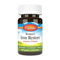 Железо и Витамины группы Б для женщин Carlson Labs Women's Iron Restore 28 mg Iron + B Vitamins (60 caps)