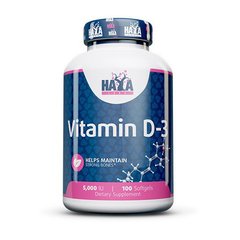 Витамин Д3 холекальциферол Haya Labs Vitamin D-3 5000 IU (100 softgels)