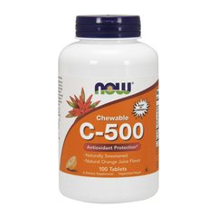 Витамин Ц-500 Жевательный Нау Фудс / Now Foods C-500 chewable 100 tab апельсин