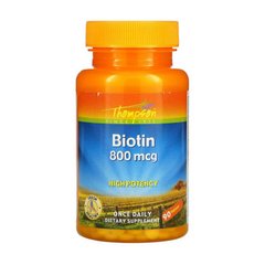 Биотин (Витамин Б7) Томпсон / Thompson Biotin 800 mcg (90 tabs)