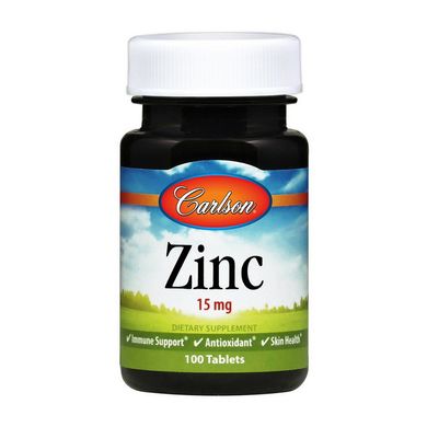 Цинк витамины Carlson Labs Zinc 15 mg (100 tabs)