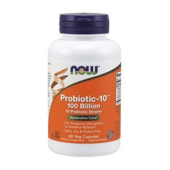 Пробиотик-10 100 миллиардов Нау Фудс / Now Foods Probiotic-10 100 Billion (60 veg caps)