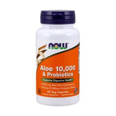 Aloe 10,000 & Probiotics (60 veg caps) NOW