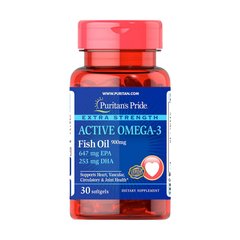 Active Omega-3 Fish Oil 900 mg (30 softgels) жирні кислоти Puritan's Pride