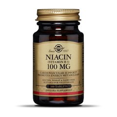 Ниацин (витамин В3) Solgar Niacin 100 mg (100 tabs)