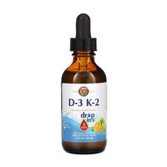 Витамин D-3 (из холекальциферола) и витамин К-2 (из Менатетеноне МК-4) KAL D-3 K-2 (59 ml, natural citrus)