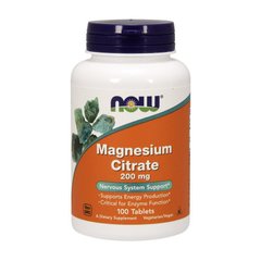 Цитрат магния Now Foods Magnesium Citrate 200 mg 100 таблеток