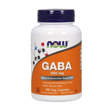 Габа (Гамма-аминомасляная кислота) + вит Б-6 Now Foods GABA + B-6 500 mg 100 veg caps