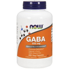 Габа (Гамма-аминомасляная кислота) + вит Б-6 Now Foods GABA + B-6 500 mg (200 veg cap)