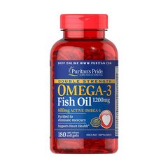 Omega-3 Fish Oil 1200 mg double strength (180 softgels) жирные кислоты Puritan's Pride