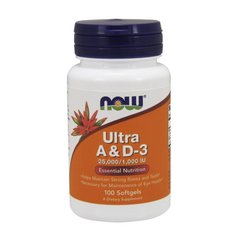 Ультра комплекс витаминов A и Д-3 Now Foods vitamin Ultra A&D-3 25000/1000 IU (100 softgels)