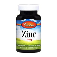 Цинк хелат Carlson Labs Zinc 15 mg (250 tab)