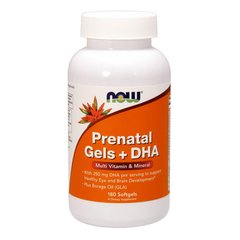 Комплекс витамин для беременных Now Foods Prenatal Gels + DHA (180 softgels)