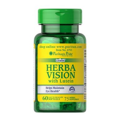 Комплекс для зору з лютеїном Пуританс Прайд / Puritan's Pride Herba Vision with Lutein (60 softgels)