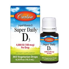Рідкий Вітамін Д3 Carlson Labs Super Daily D3 Liquid 4000 iu (10,3 ml)