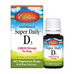 Рідкий Вітамін Д-3 Carlson Labs Super Daily D3 Liquid 2000 iu (10.3 ml)