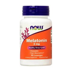 Мелатонин (гормон) для улучшения сна Нау Фудс / Now Foods Melatonin 3 мг 90 lozenges