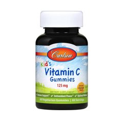 Детские жевательные конфеты с витамином С Carlson Labs Kid's Vitamin C Gummies 125 mg (60 veg gummies, orange)
