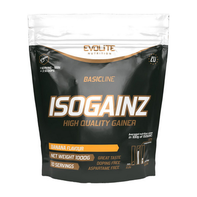 Гейнер высокобелковый Evolite Nutrition Iso Gainz 1 kg	banana