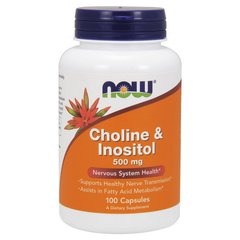 Холин и инозитол Now Foods Choline & Inositol 500 mg (100 caps)