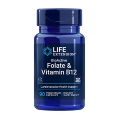 Фолиевая кислота и В12 Life Extension Folate & Vitamin B12 (90 caps) пищевая добавка