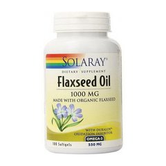 Льняное масло с Омега 3-6-9 Соларай / Solaray Flaxseed Oil 1000 mg (100 sgels)