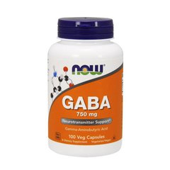 Габа (Гамма-аминомасляная кислота) Now Foods GABA 750 mg (100 cap)