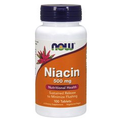 Ниацин (витамин B3) Now Foods Niacin 500 mg (100 tabs)