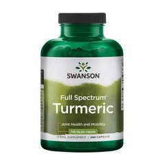 Куркума (Curcuma longa) (корневище) Swanson Full Spectrum Turmeric 720 mg (240 caps)