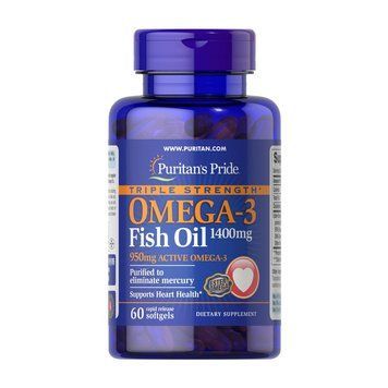 Triple Strength Omega-3 Fish Oil 1400 mg (60 softgels) жирные кислоты Puritan's Pride