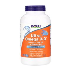 Рыбий жир Омега 3-Д Now Foods Ultra Omega 3-D жирные кислоты (180 softgels)