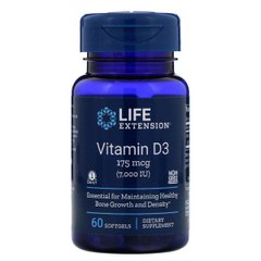 Витамин Д-3 Life Extension Vitamin D3 175 mcg (7,000 IU) (60 softgels)