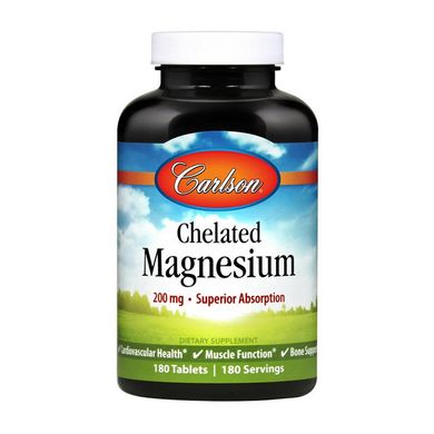 Магний хелат Carlson Labs Chelated Magnesium 200 mg (180 tabs)