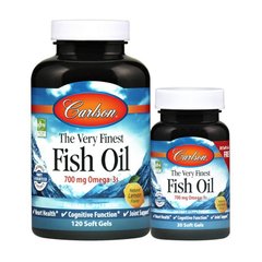 Жирні кислоти Carlson Labs The Very Finest Fish Oil риб'ячий жир 120+30 капсул лимон