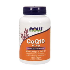 Коэнзимы Q-10 и Омега-3 Now Foods CoQ-10 60 mg with Omega-3 (120 softgels)